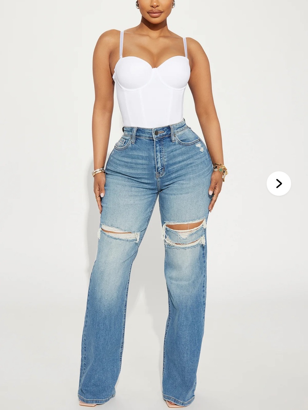 Fashion Nova Remi Ripped Stretch Baggy Jeans